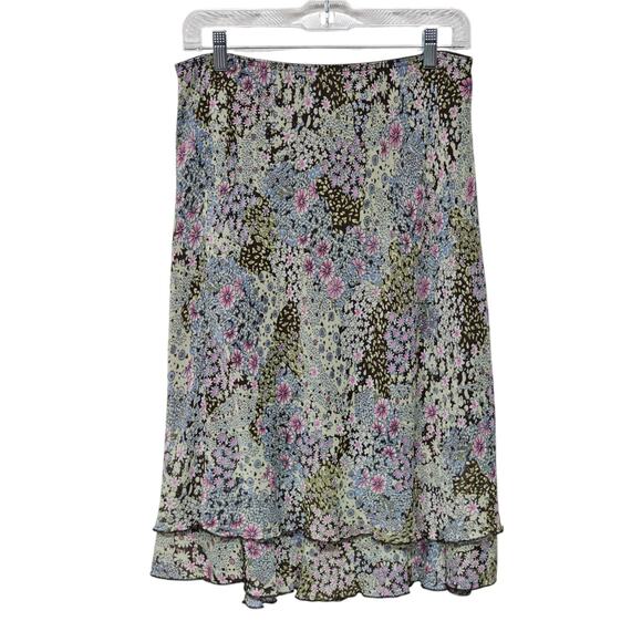 Briggs Womens Layered Y2K Forest Fairy Midi Skirt Size PM Boho Gypsy Festival - Picture 1 of 6
